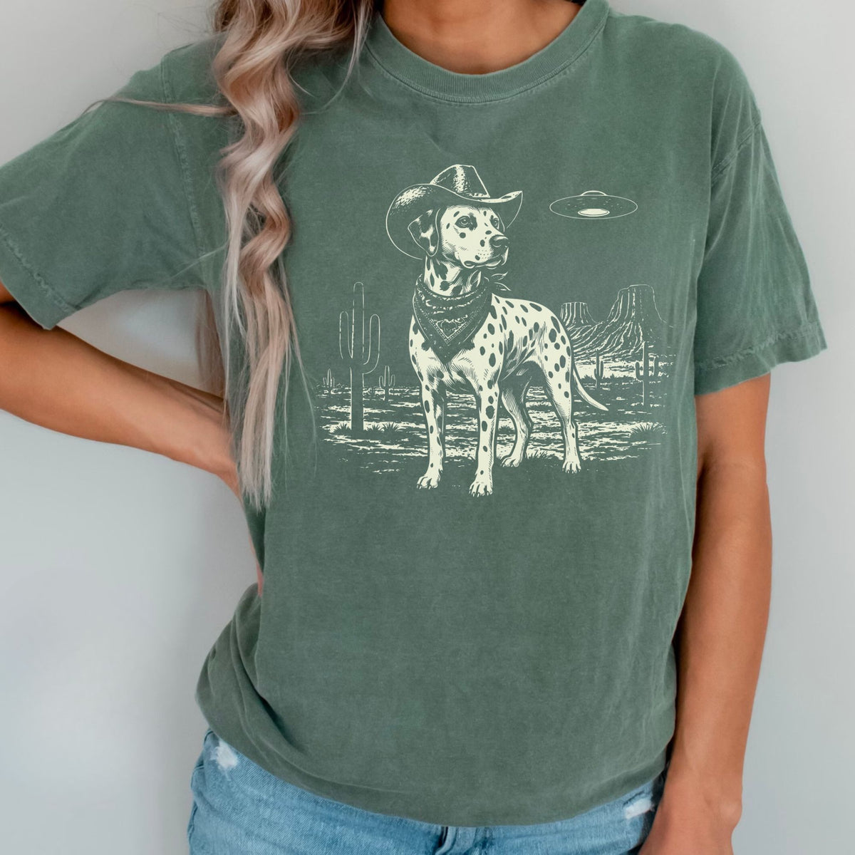 Dalmatian Western UFO t-shirt