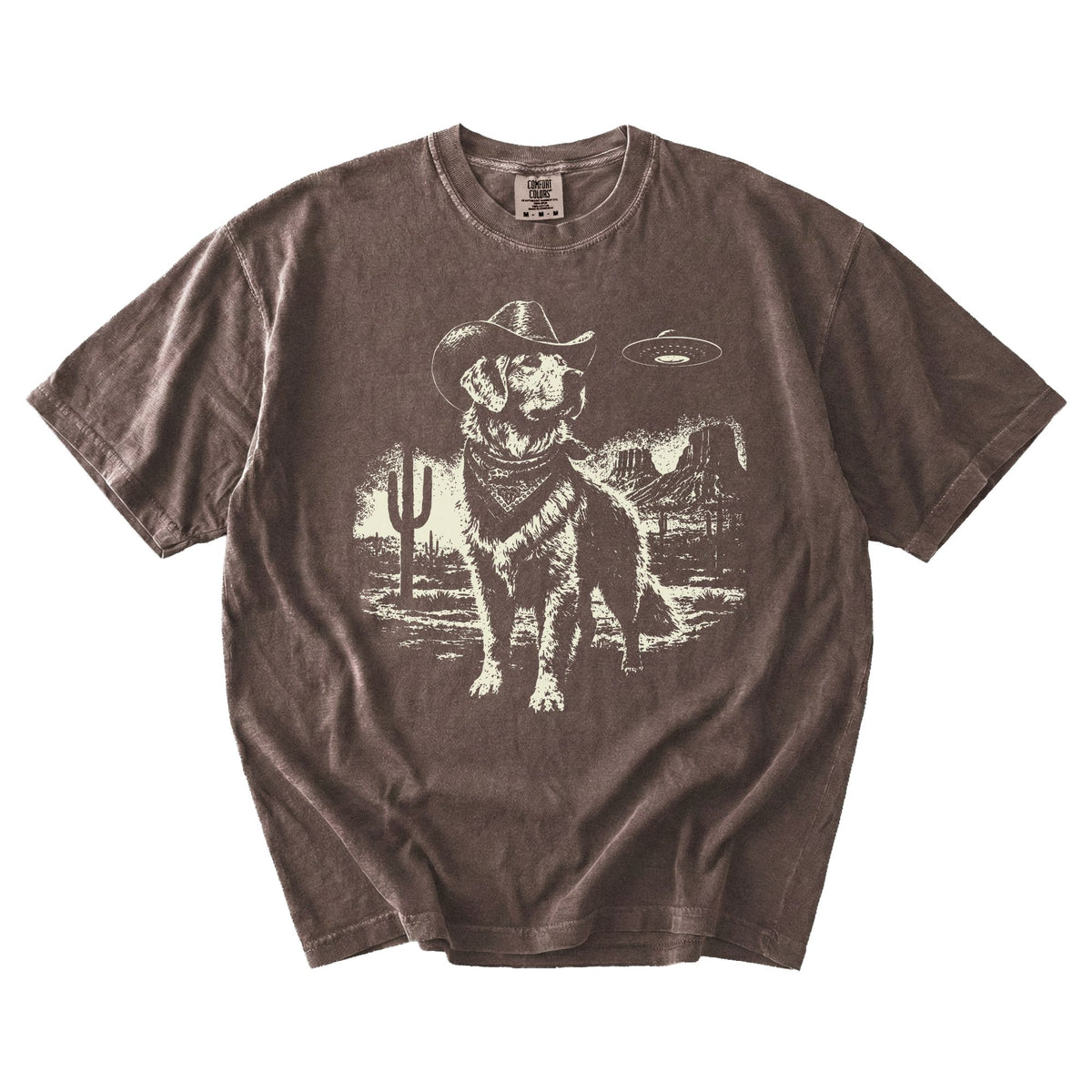 Golden Retriever Western UFO t-shirt