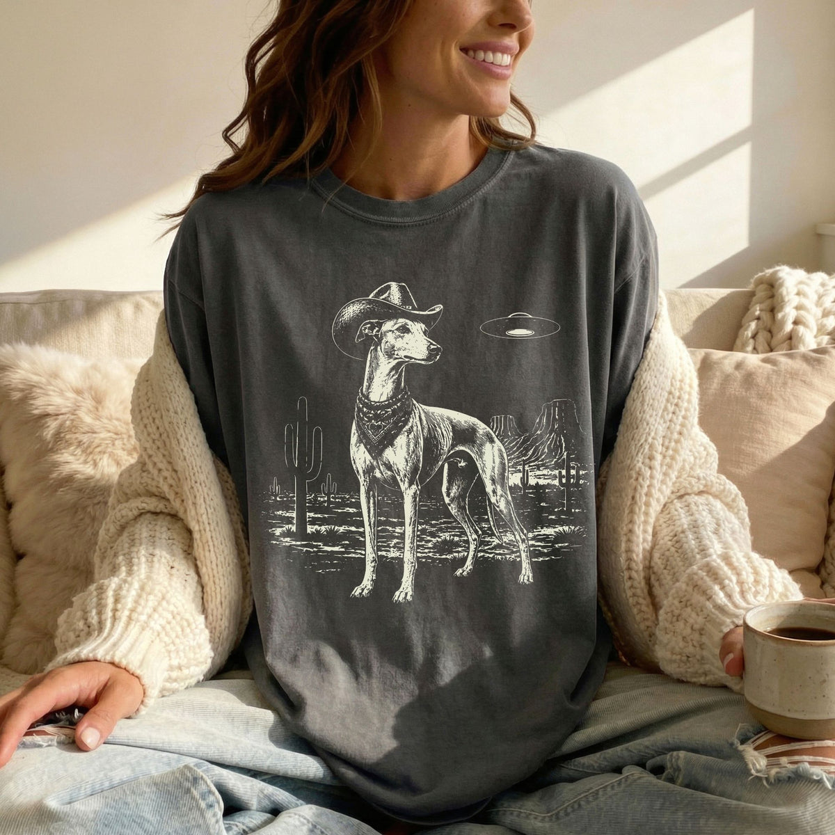 Greyhound Western UFO t-shirt