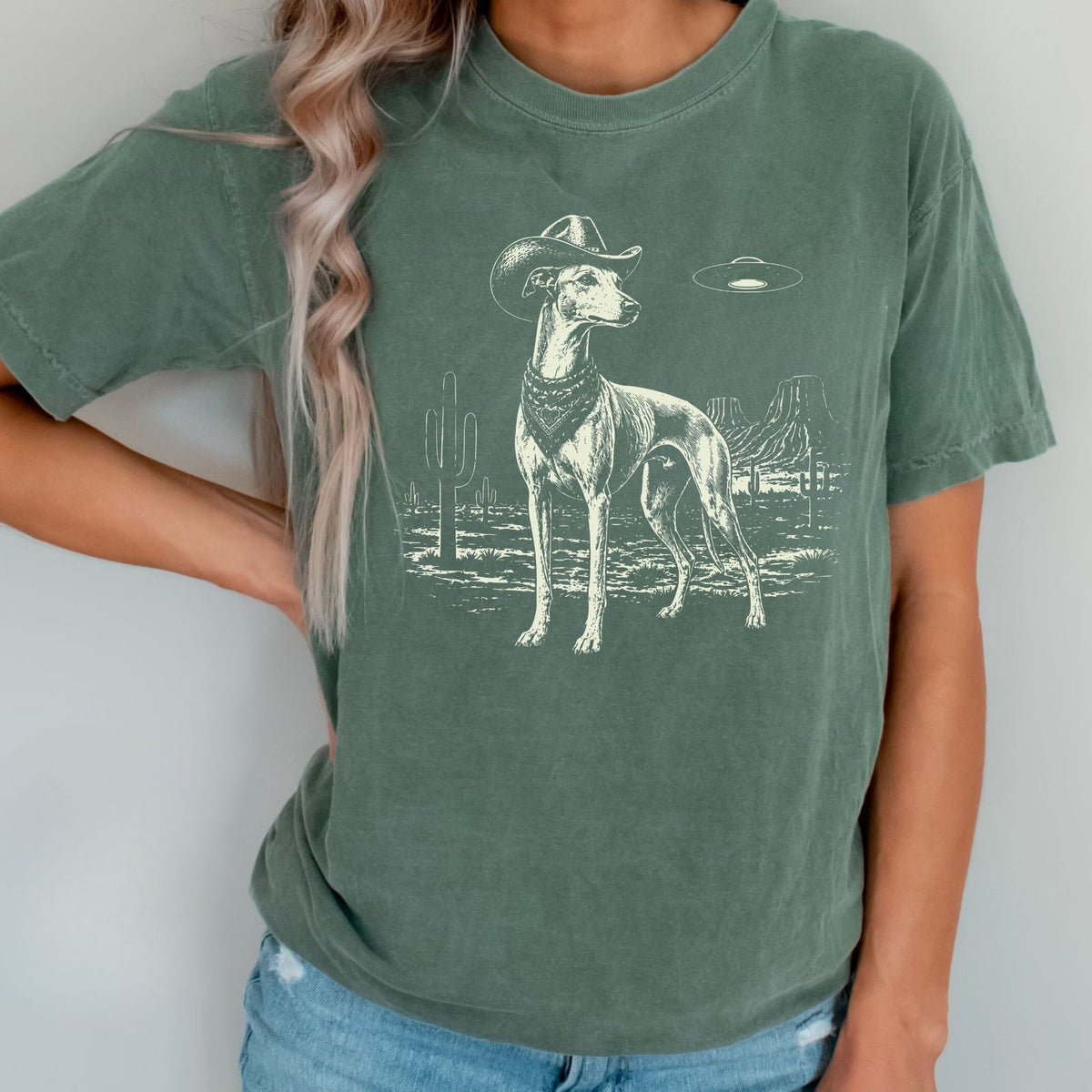 Greyhound Western UFO t-shirt