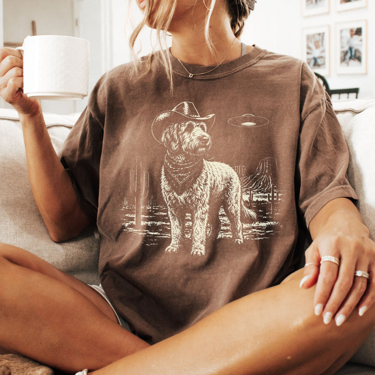 Labradoodle Western UFO t-shirt