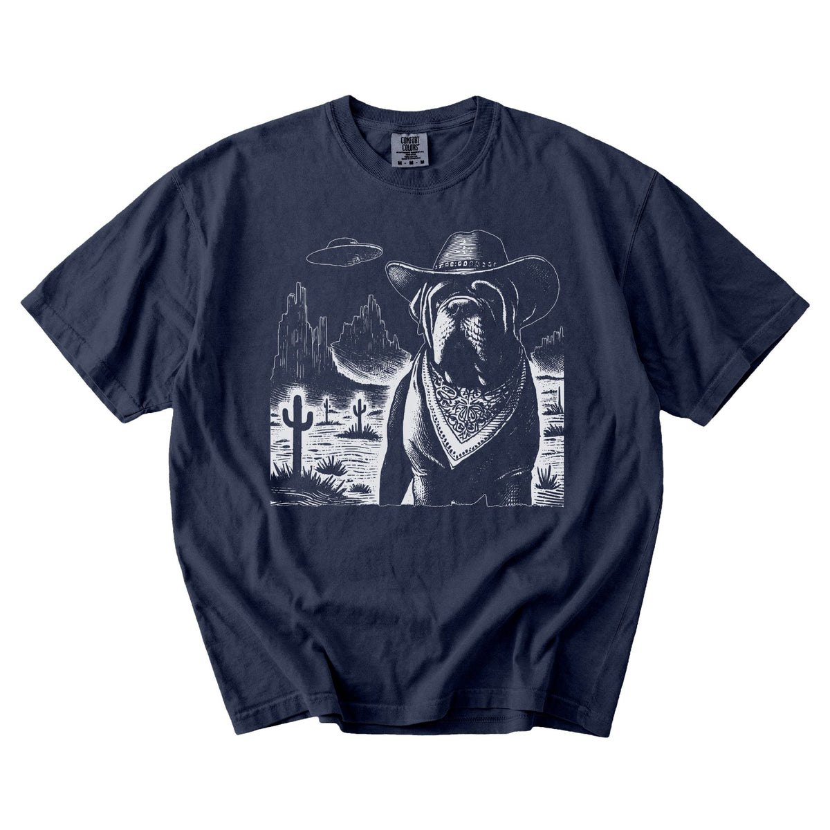 Neapolitan Mastiff Western UFO t-shirt