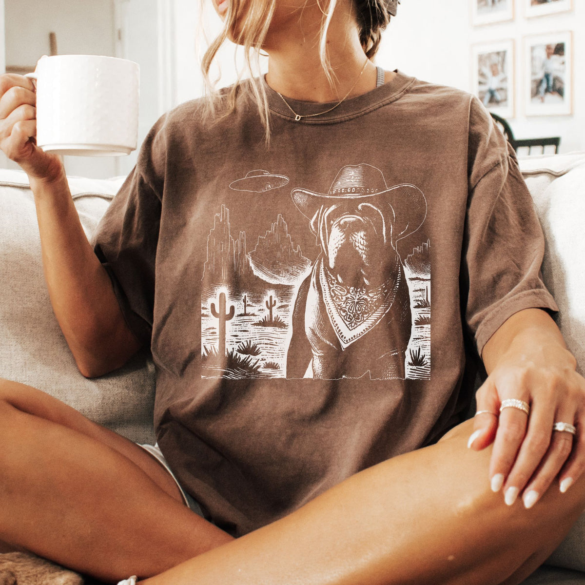 Neapolitan Mastiff Western UFO t-shirt
