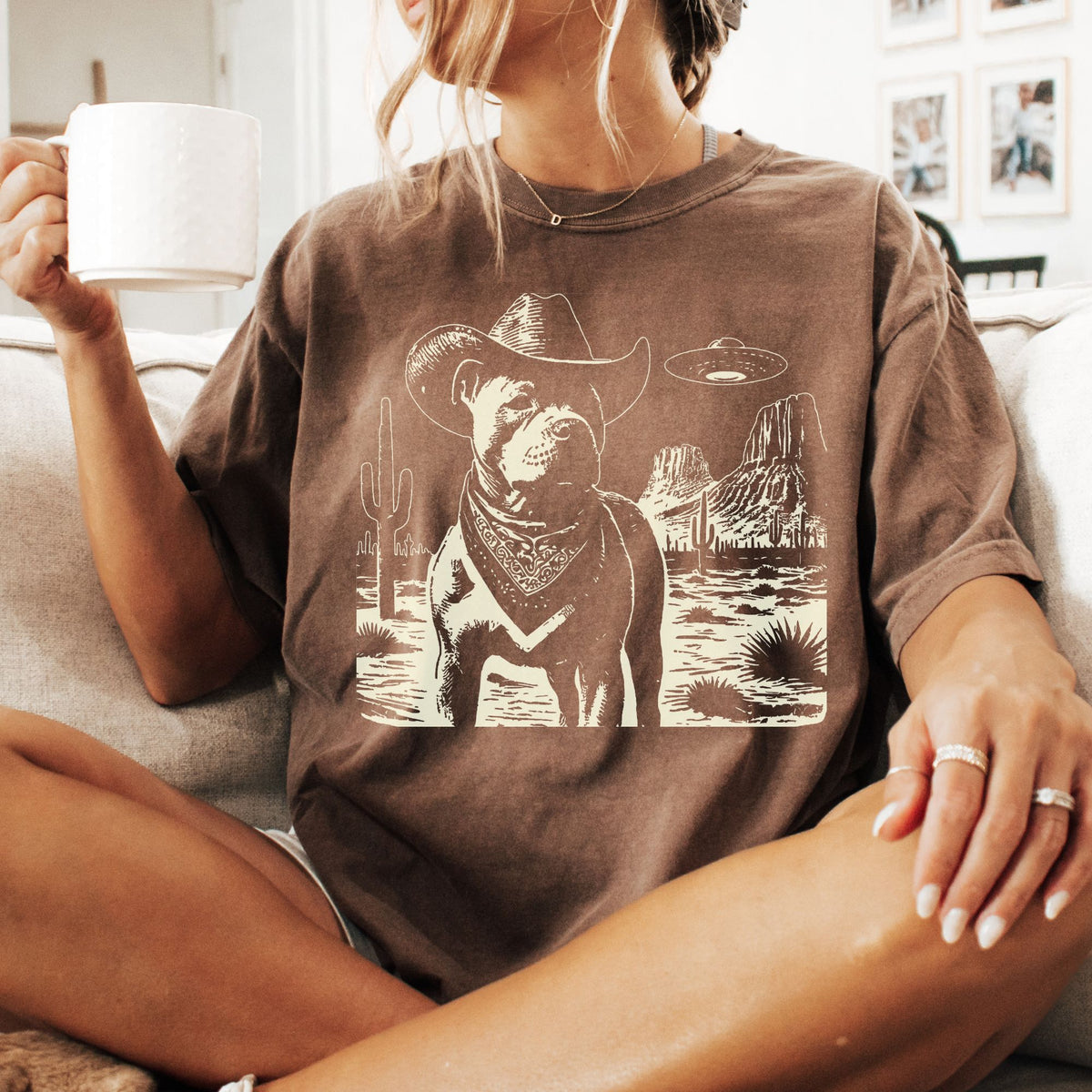 American Pit Bull Terrier Western UFO t-shirt