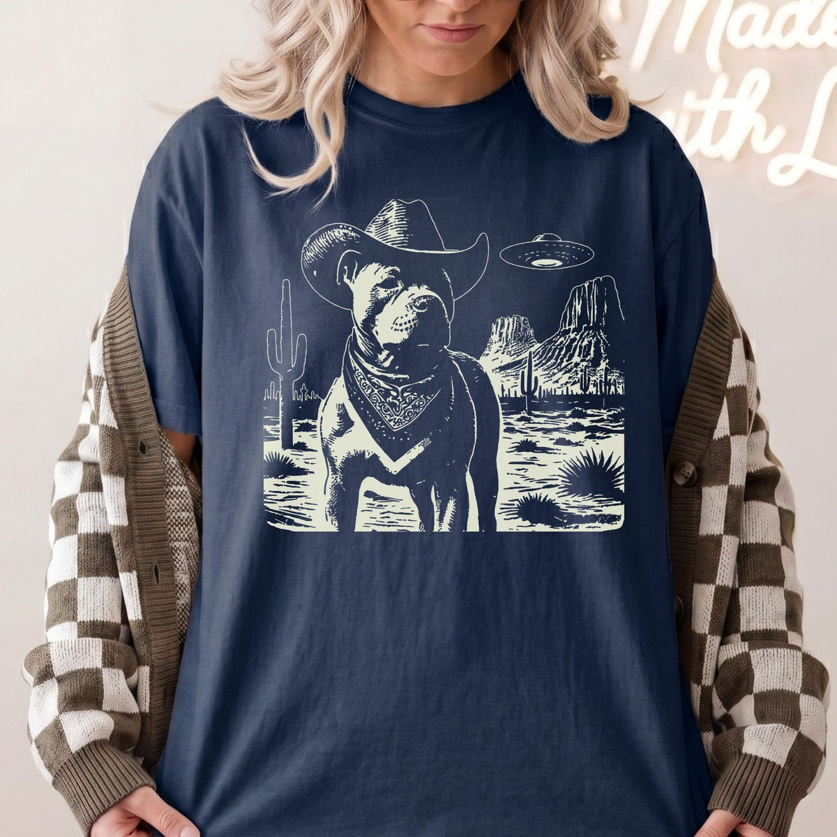 American Pit Bull Terrier Western UFO t-shirt