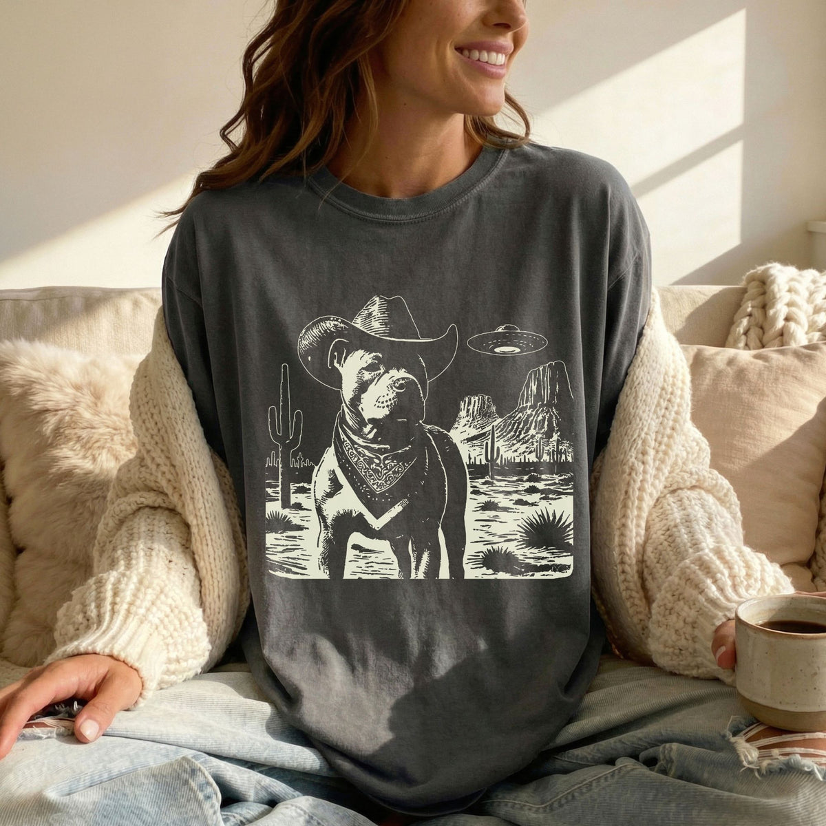American Pit Bull Terrier Western UFO t-shirt
