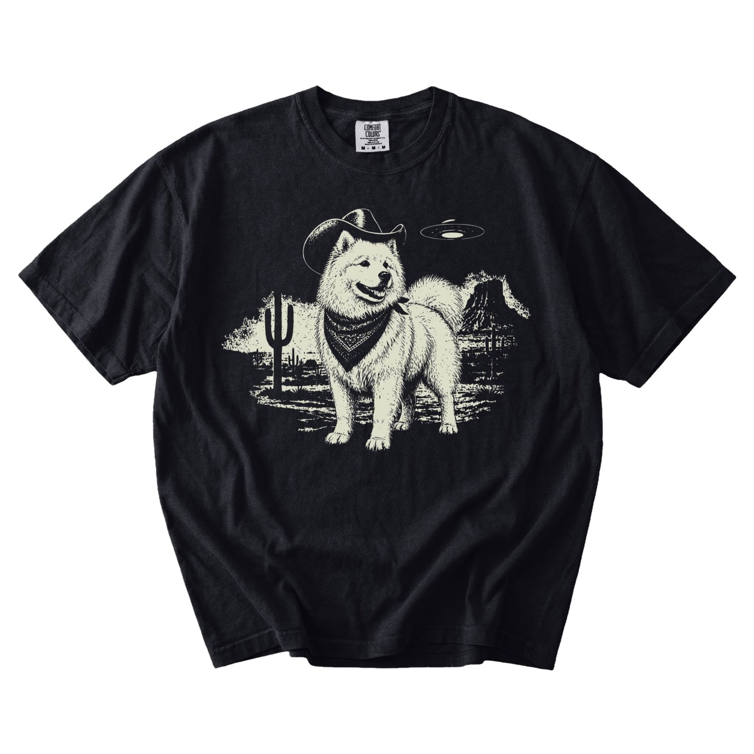 Samoyed Western UFO t-shirt