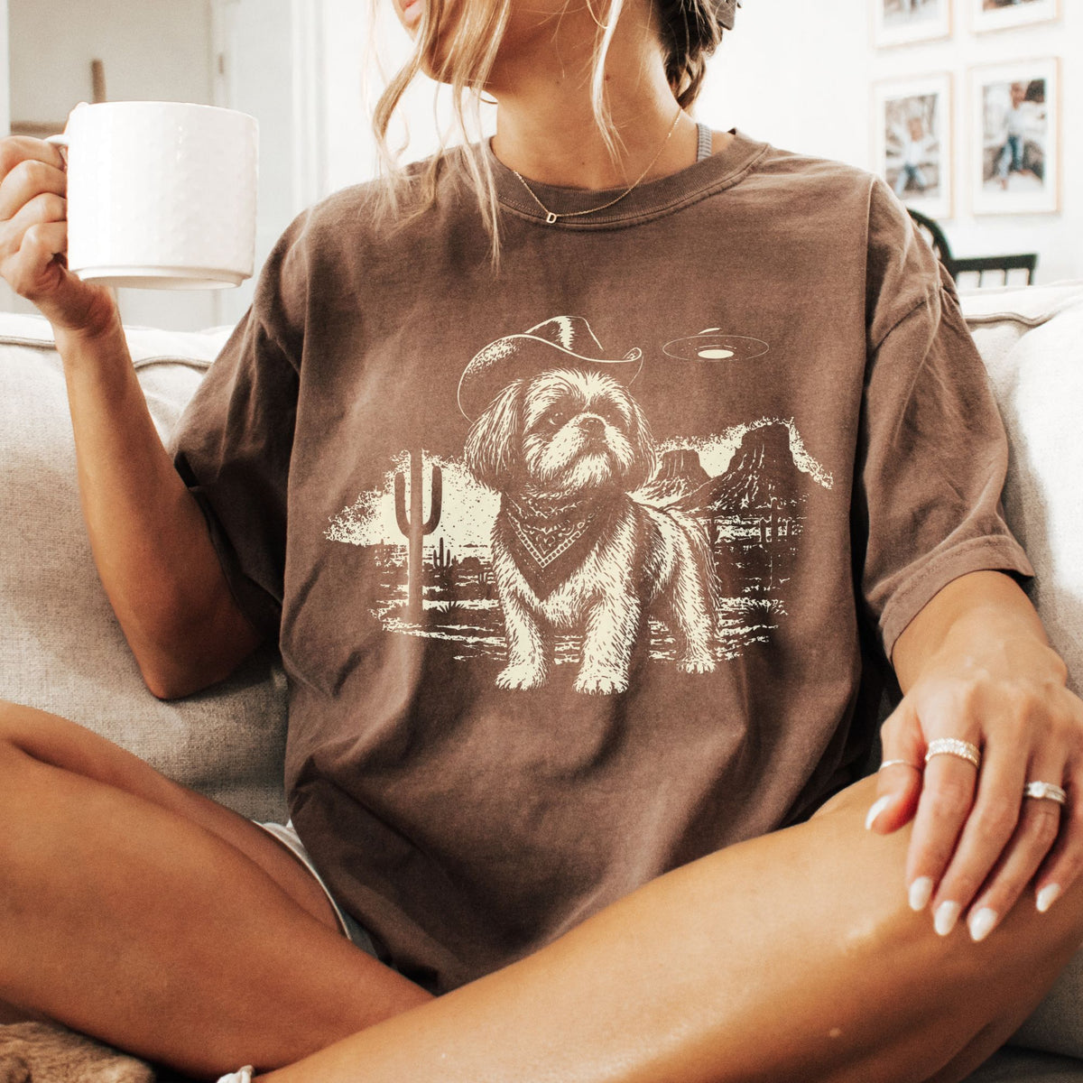 Shih Tzu Western UFO t-shirt