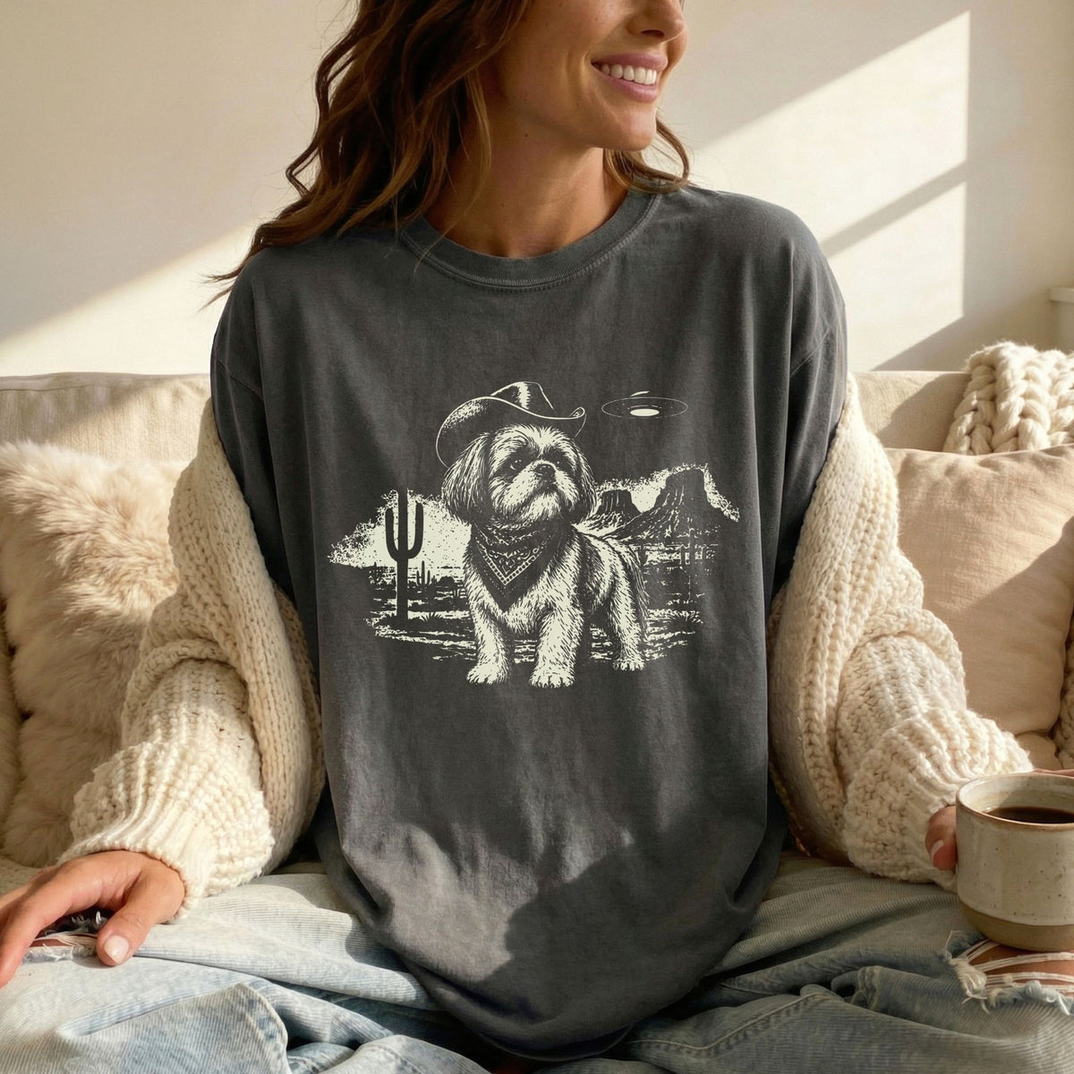Shih Tzu Western UFO t-shirt