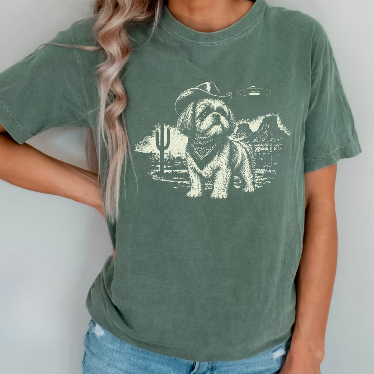 Shih Tzu Western UFO t-shirt