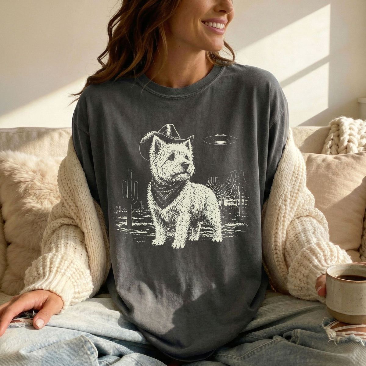 West Highland White Terrier Western UFO t-shirt