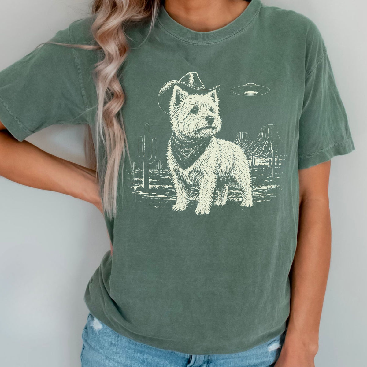 West Highland White Terrier Western UFO t-shirt