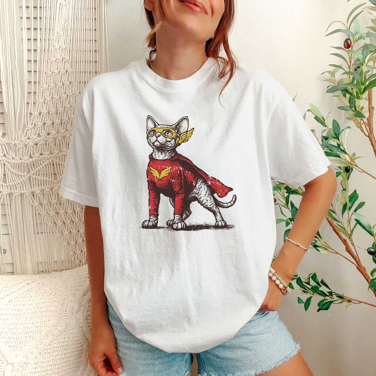 Devon Rex Superhero t-shirt