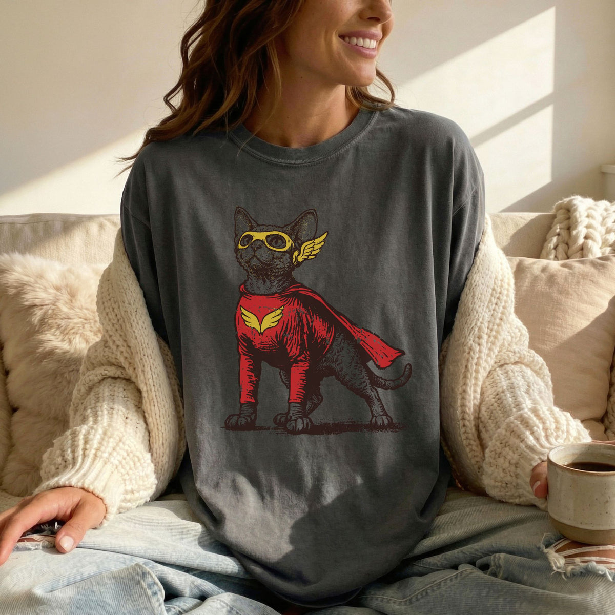 Devon Rex Superhero t-shirt