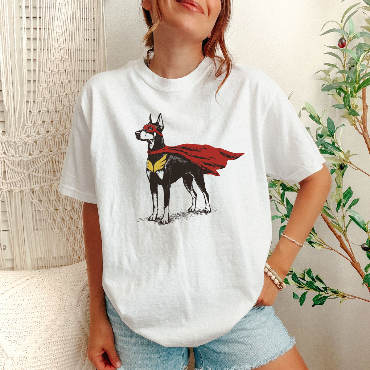 Doberman Pinscher Superhero t-shirt