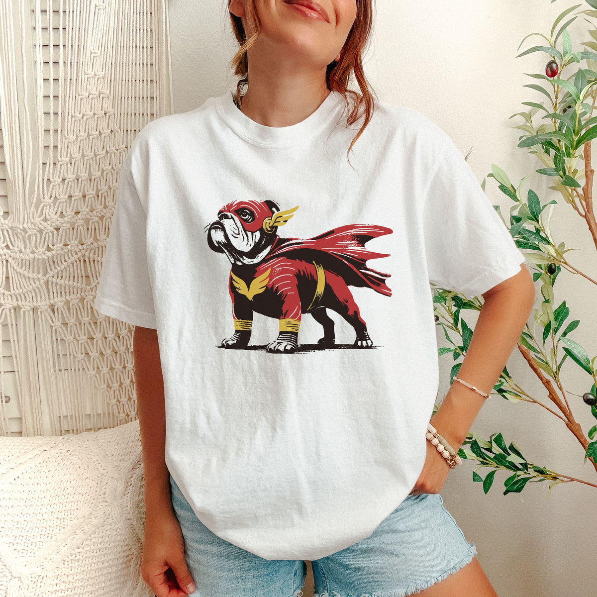 English Bulldog Superhero t-shirt