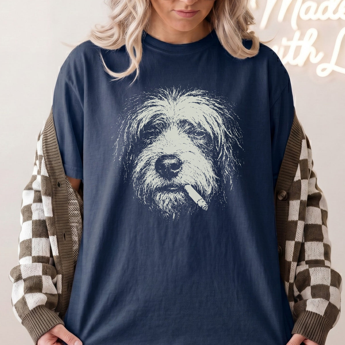 Tibetan Terrier Smoking t-shirt
