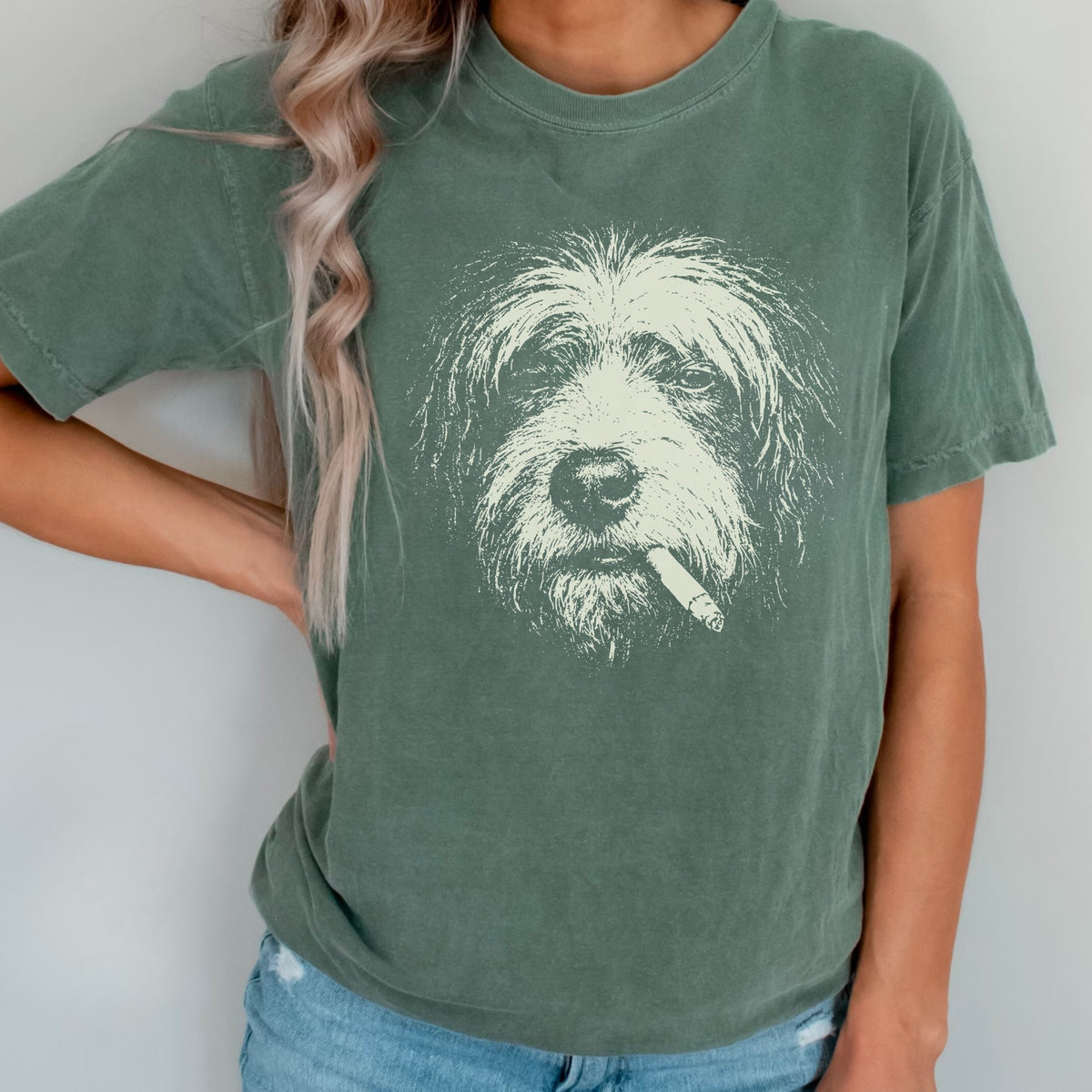 Tibetan Terrier Smoking t-shirt