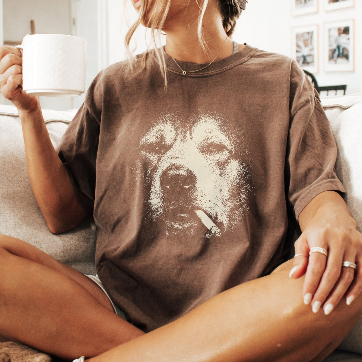 Central Asian Shepherd Dog Smoking t-shirt
