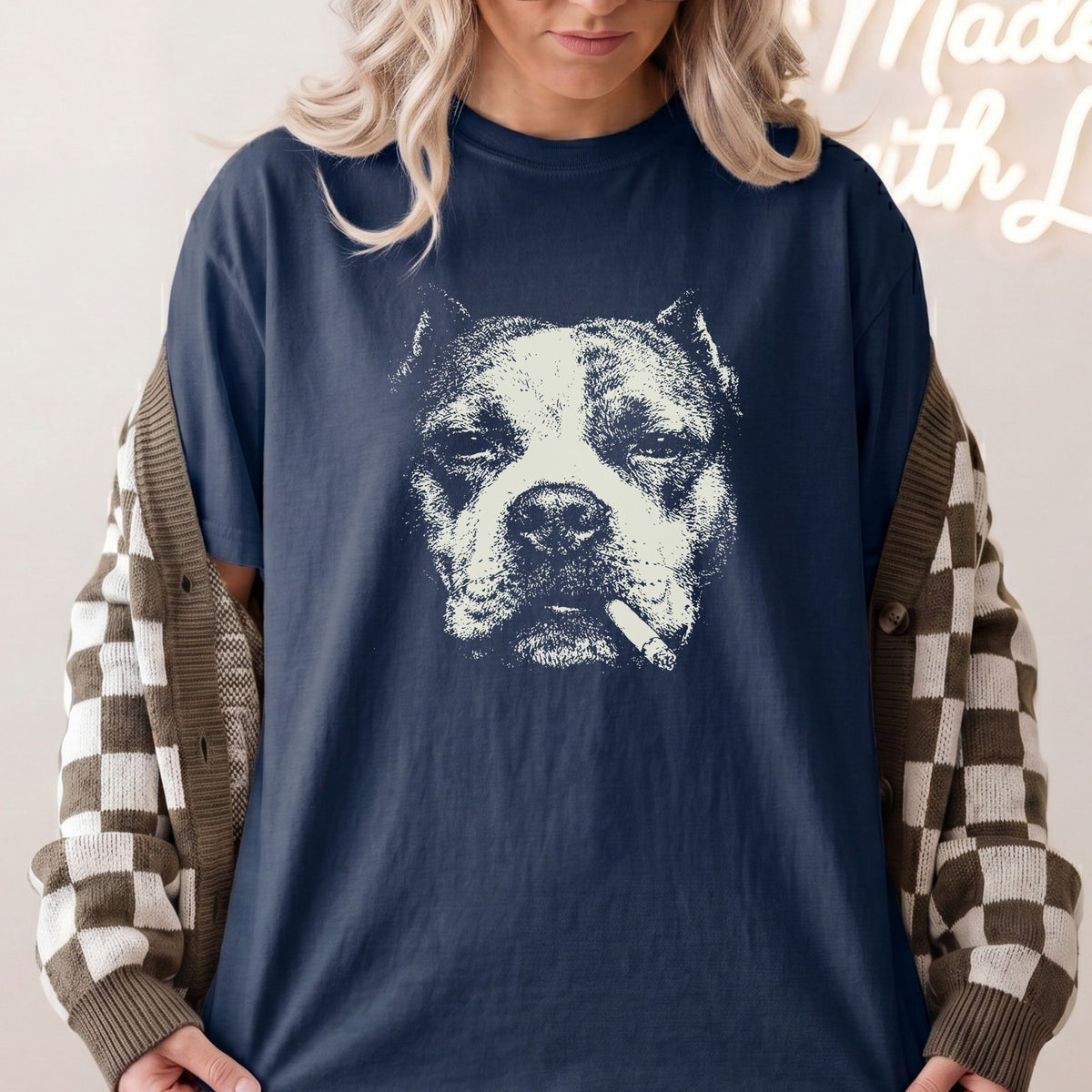 American Staffordshire Terrier Smoking t-shirt