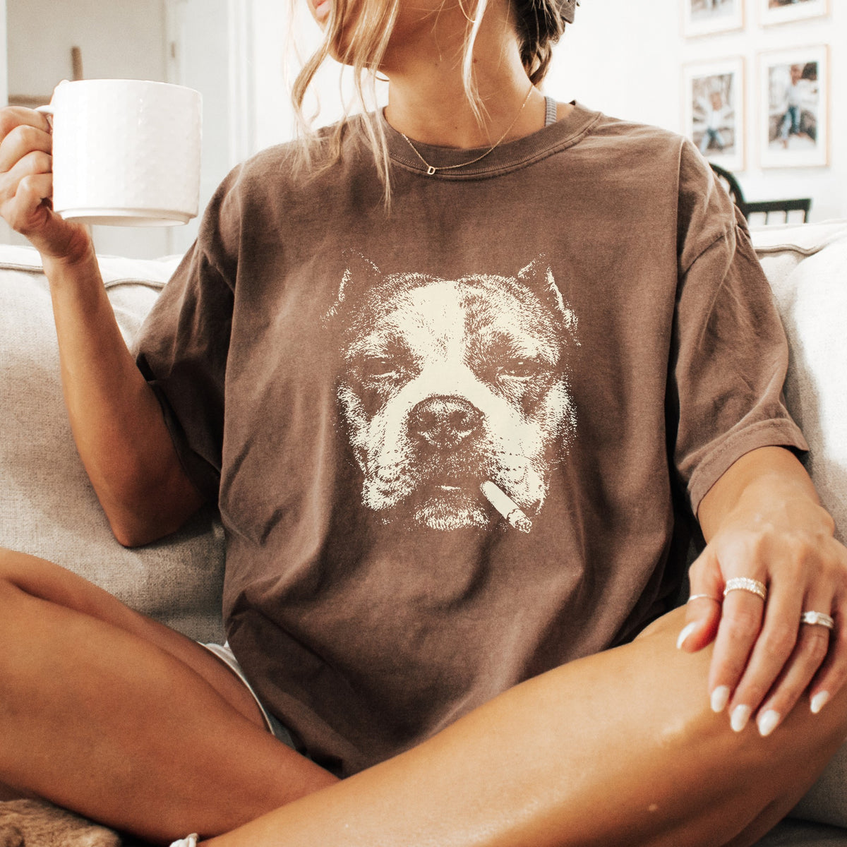 American Staffordshire Terrier Smoking t-shirt