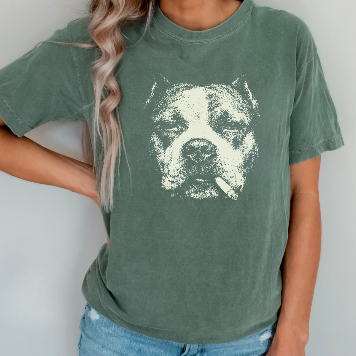 American Staffordshire Terrier Smoking t-shirt