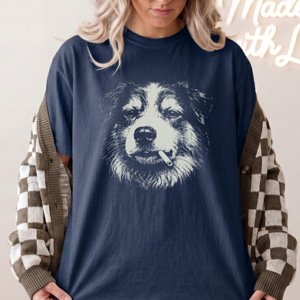 Australian Shepherd Smoking t-shirt