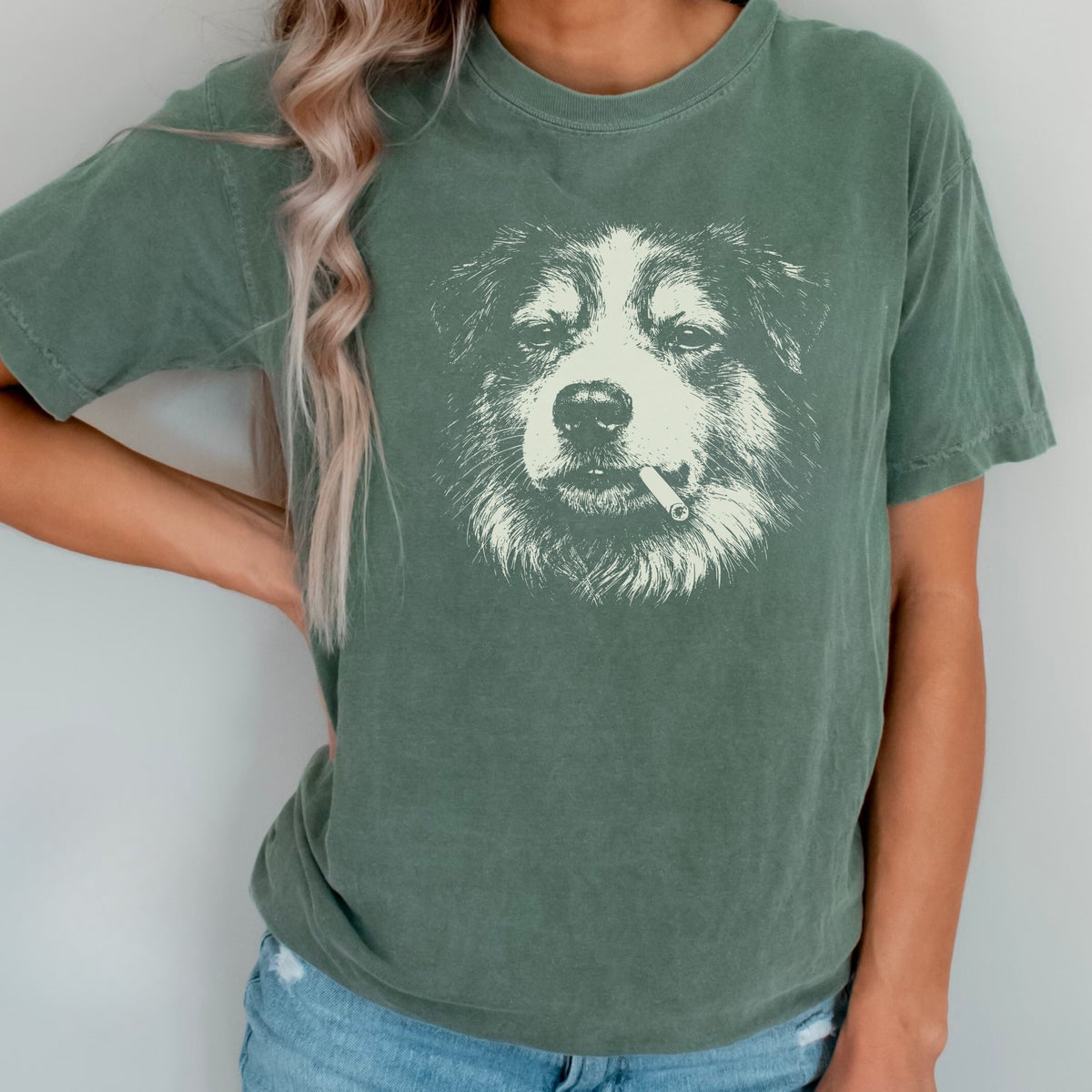 Australian Shepherd Smoking t-shirt
