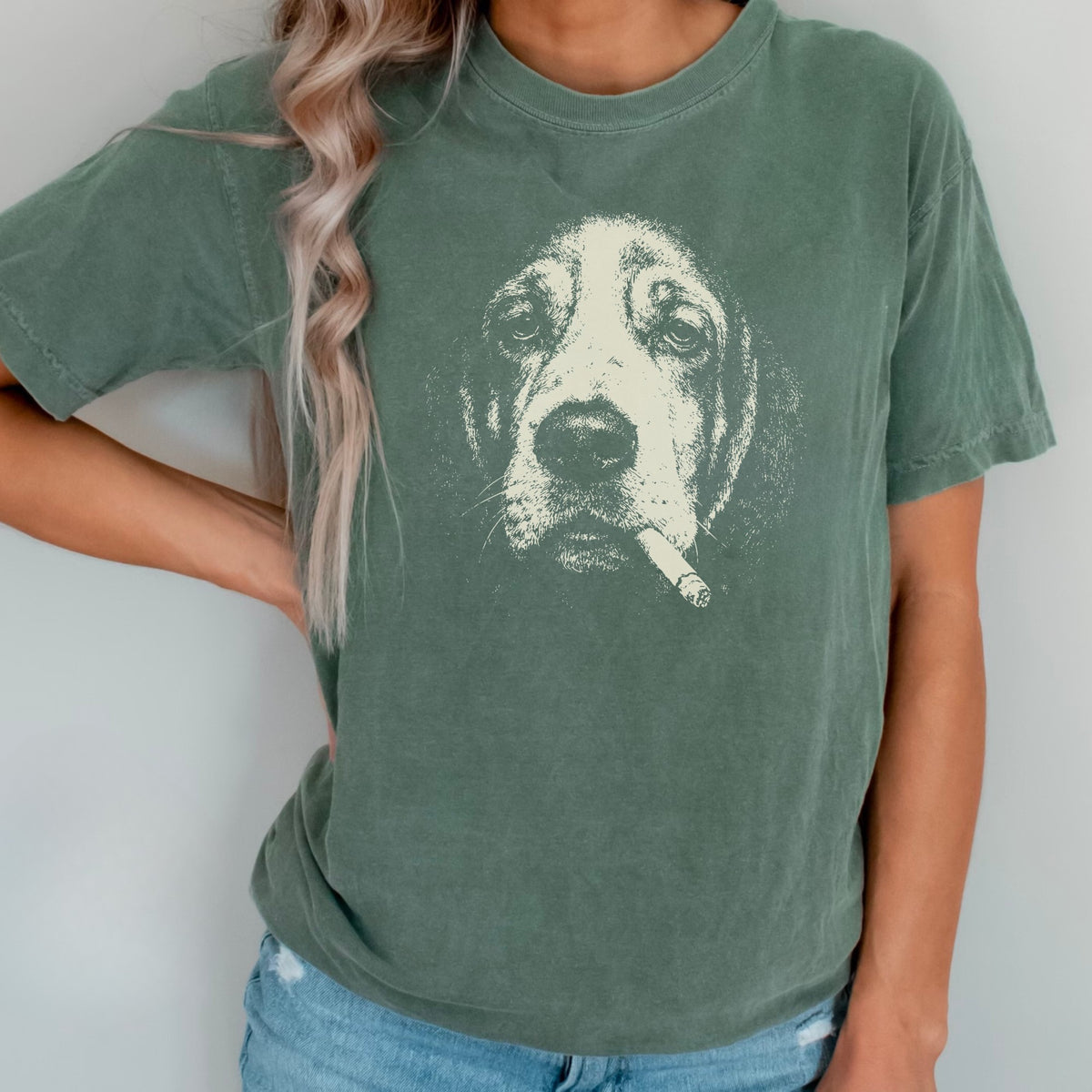 Basset Hound Smoking t-shirt