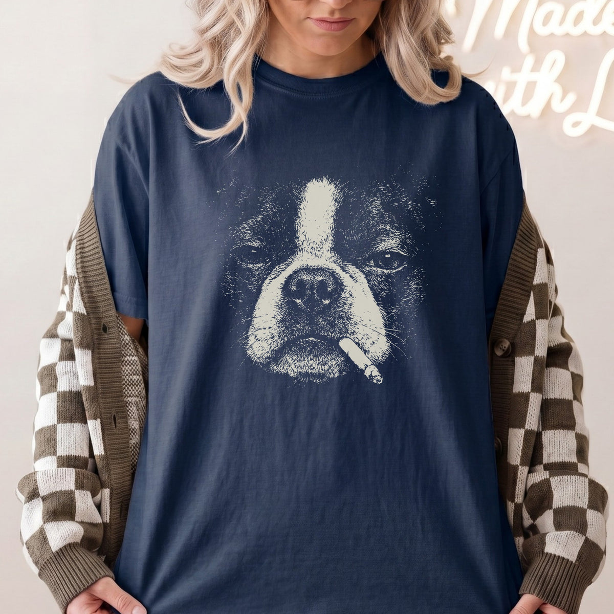 Boston Terrier Smoking t-shirt