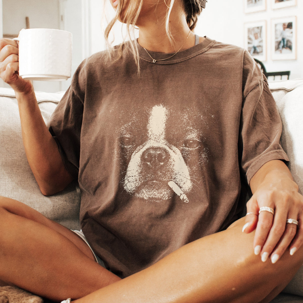 Boston Terrier Smoking t-shirt