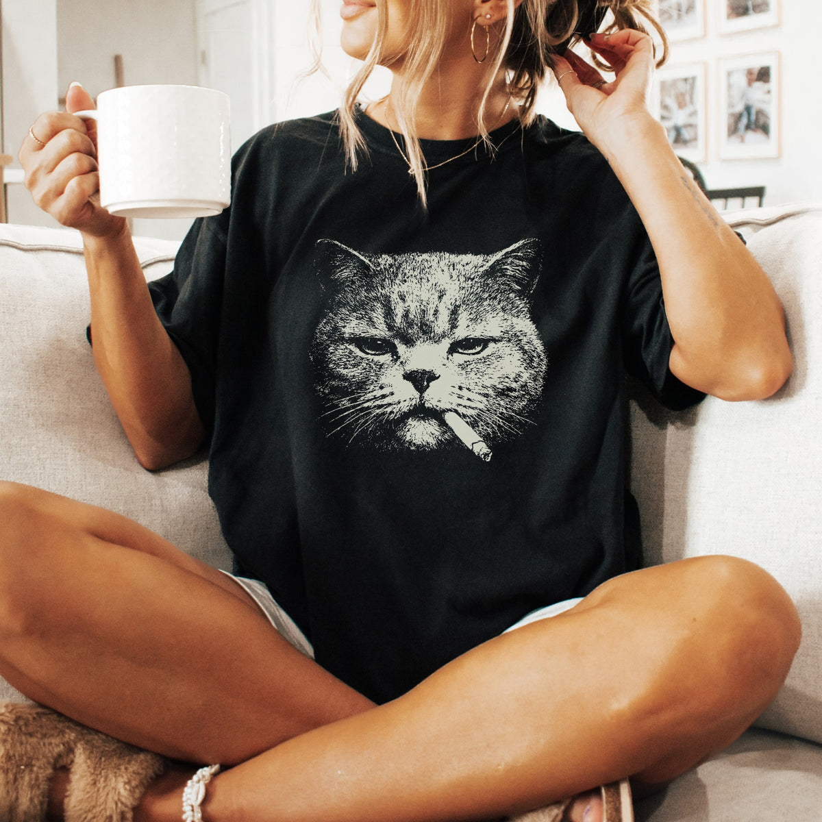 British Shorthair Cat Smoking t-shirt