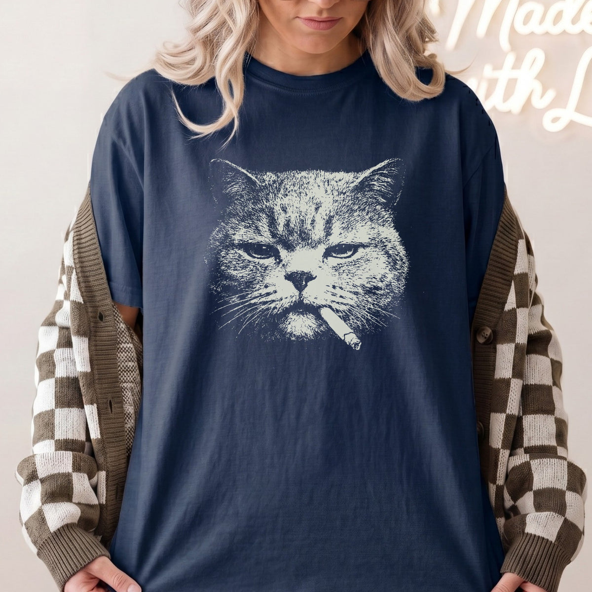 British Shorthair Cat Smoking t-shirt