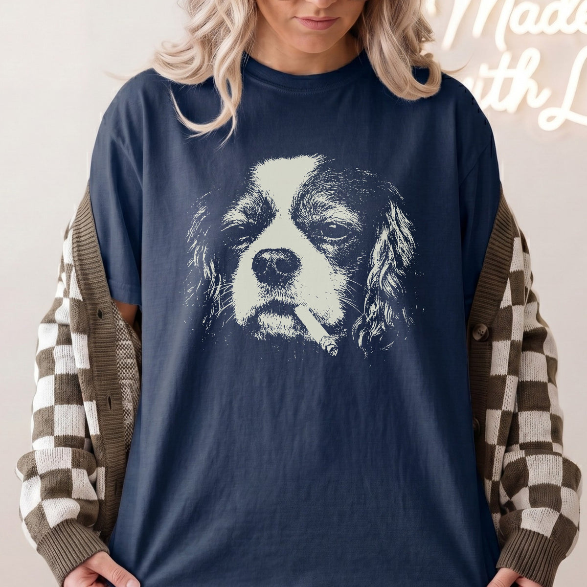 Cavalier King Charles Spaniel Smoking t-shirt