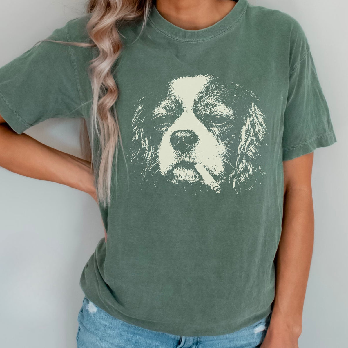 Cavalier King Charles Spaniel Smoking t-shirt