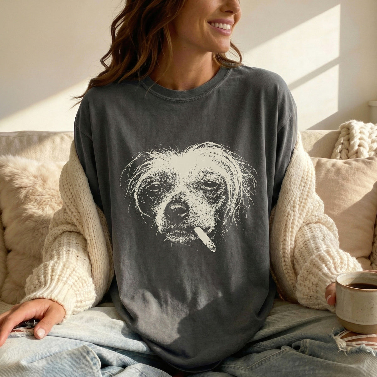 Chinese Crested Smoking t-shirt