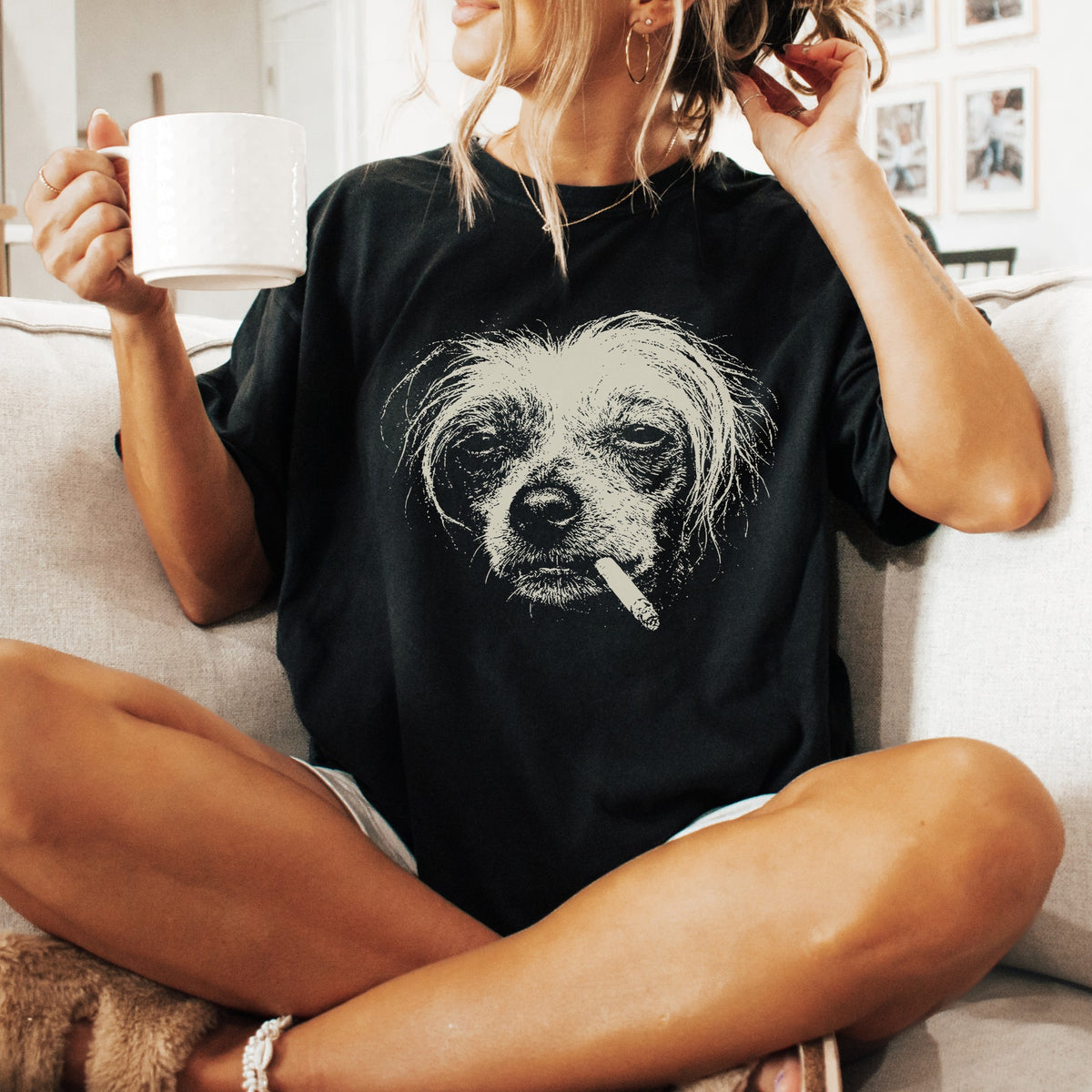 Chinese Crested Smoking t-shirt