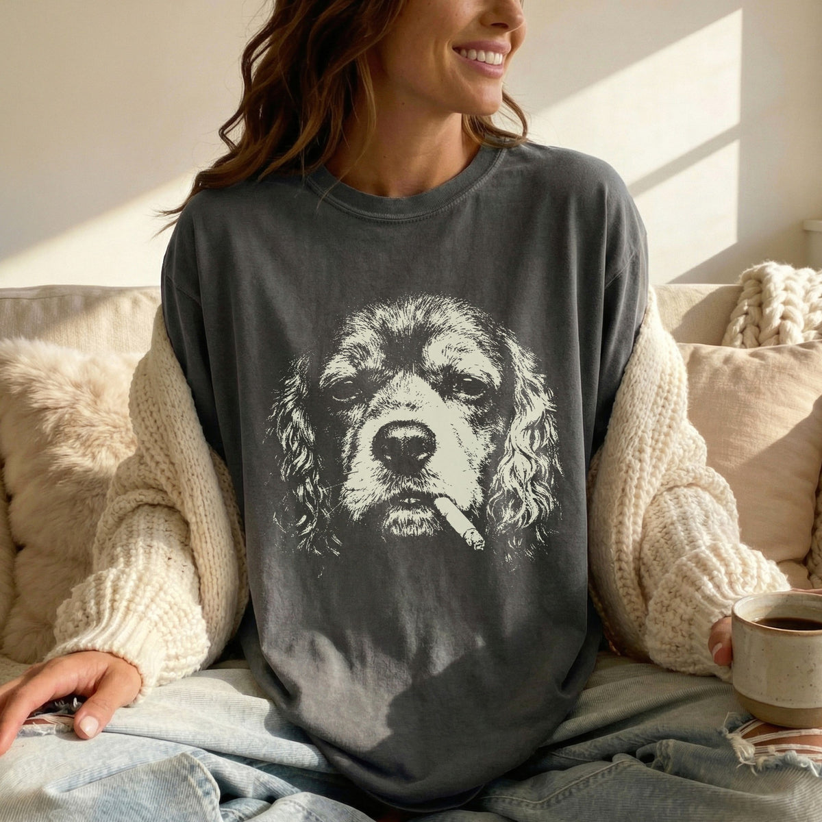 Cocker Spaniel Smoking t-shirt