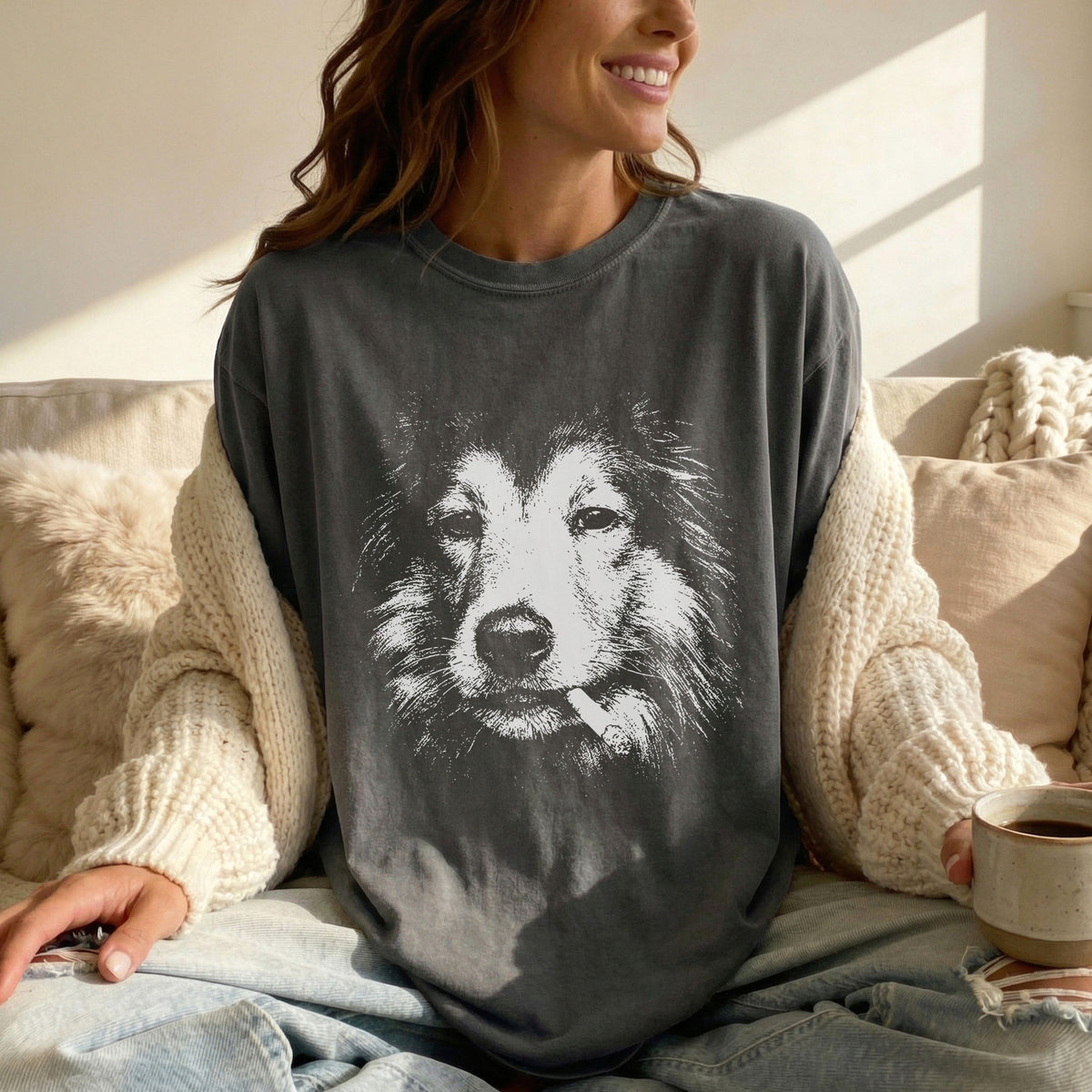 Collie Smoking t-shirt