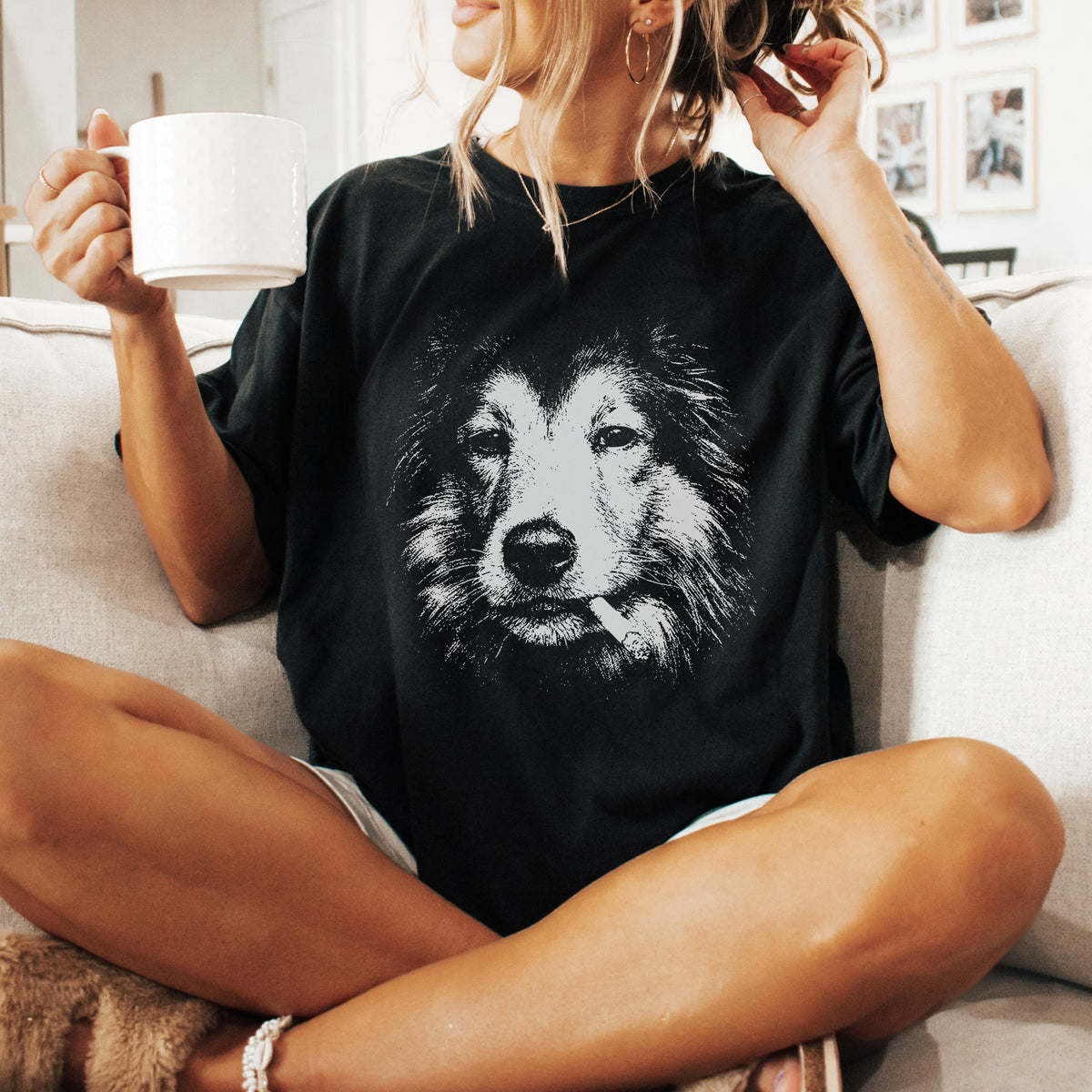 Collie Smoking t-shirt
