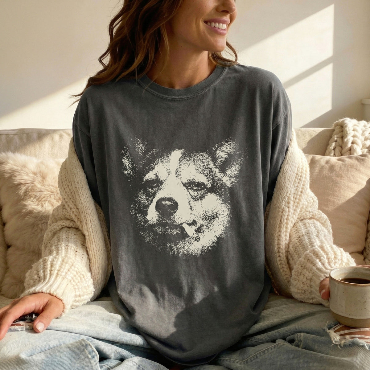 Corgi Smoking t-shirt