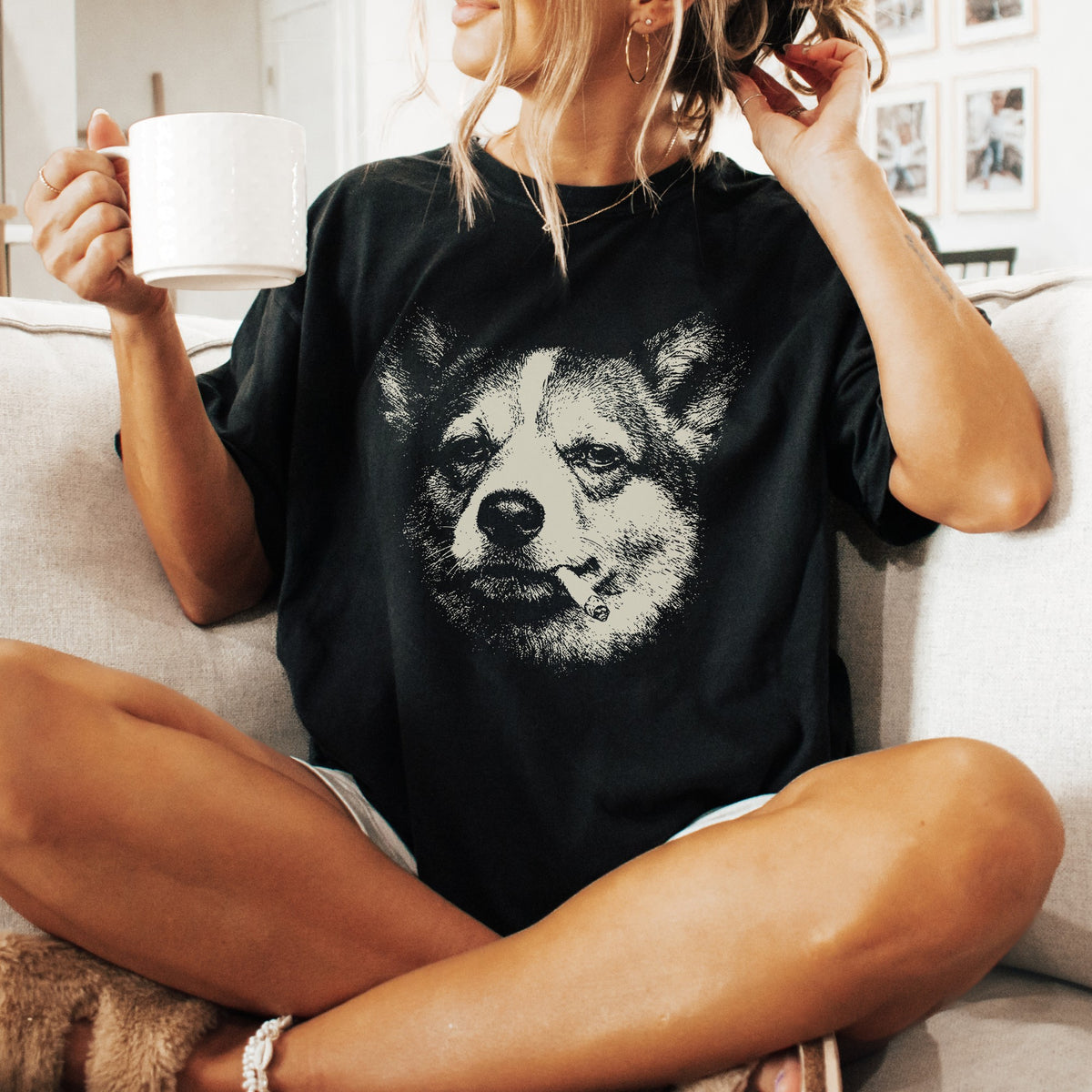 Corgi Smoking t-shirt