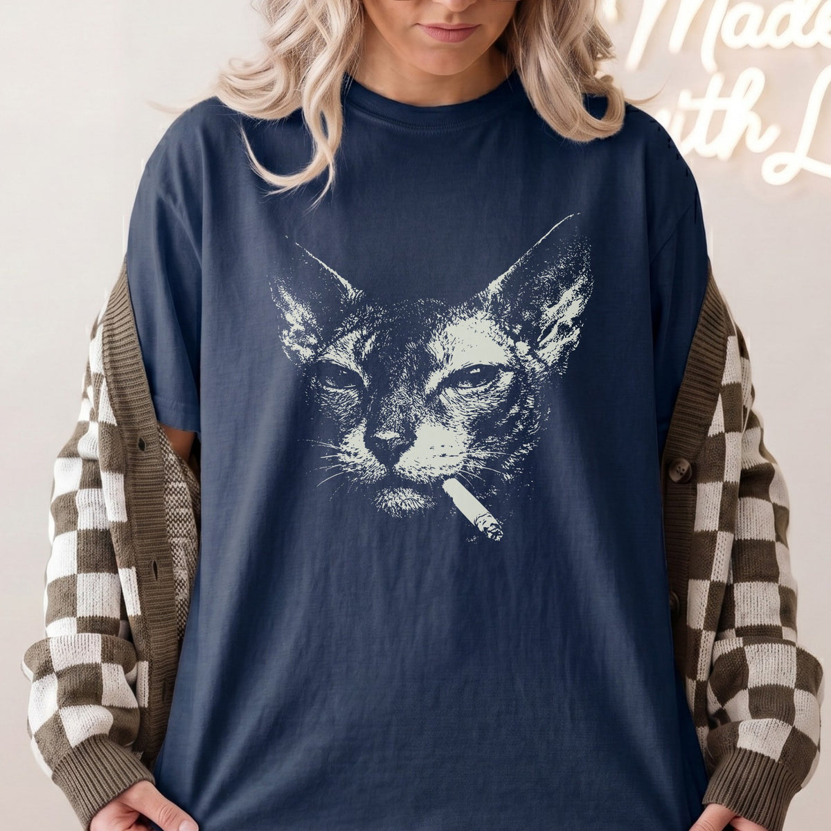 Cornish Rex Cat Smoking t-shirt