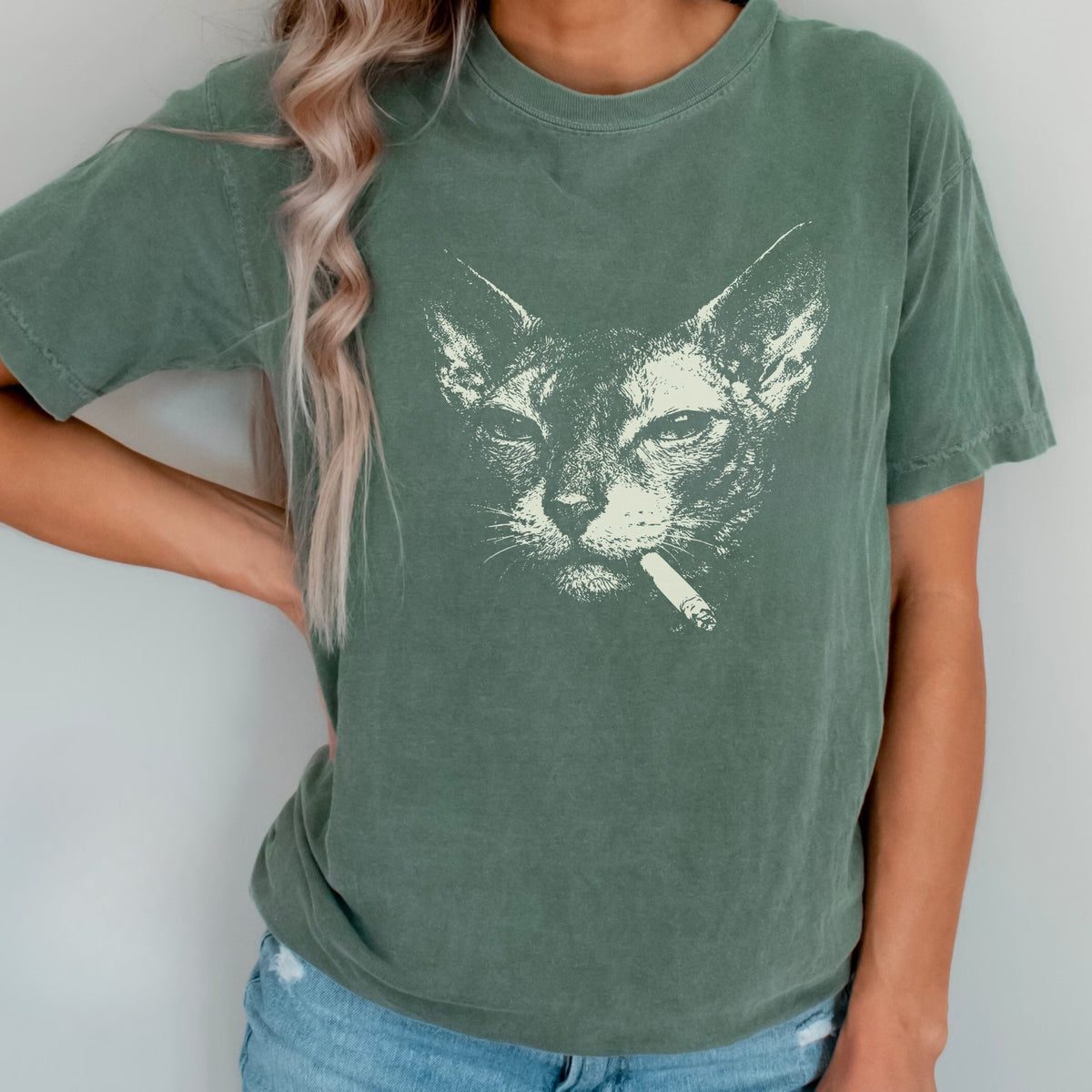 Cornish Rex Cat Smoking t-shirt