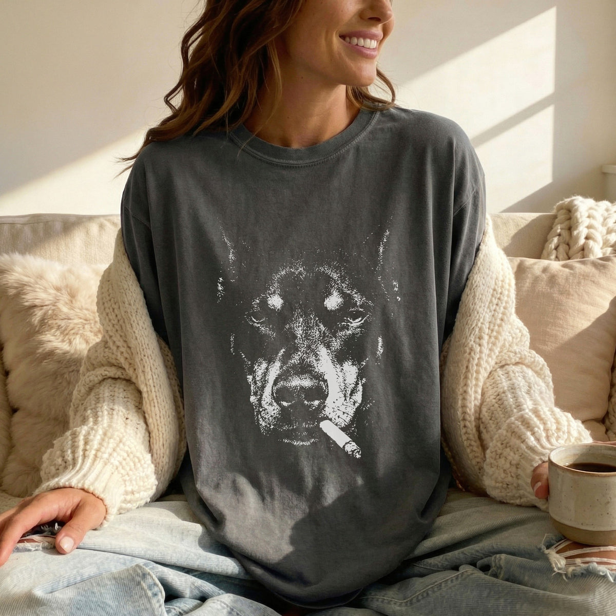 Doberman Smoking t-shirt