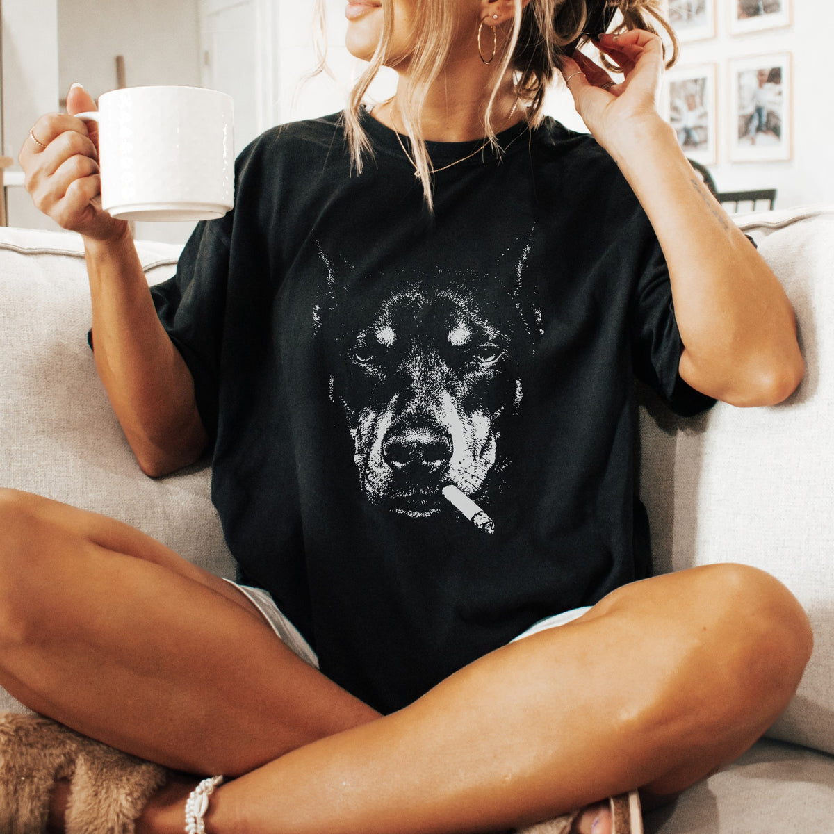 Doberman Smoking t-shirt
