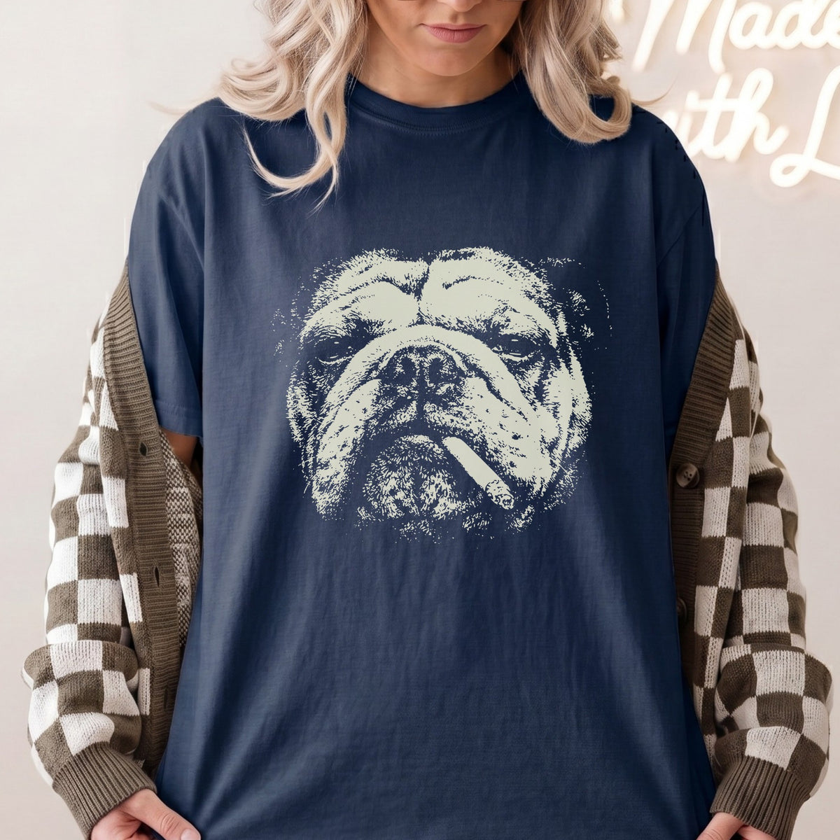 English Bulldog Smoking t-shirt
