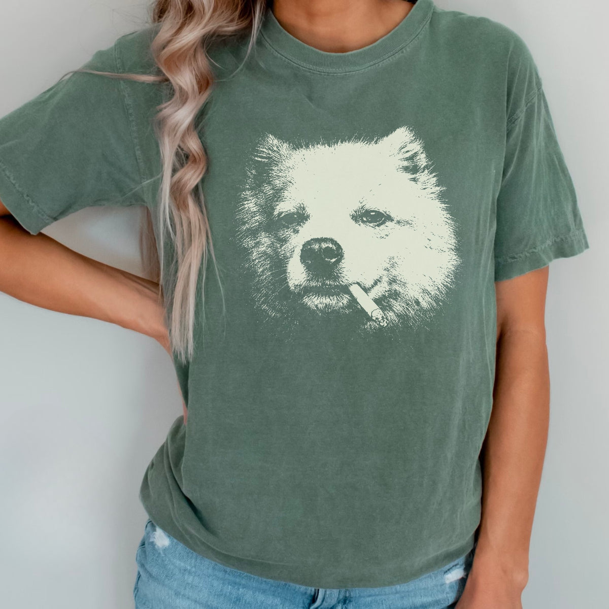American Eskimo Dog Smoking t-shirt
