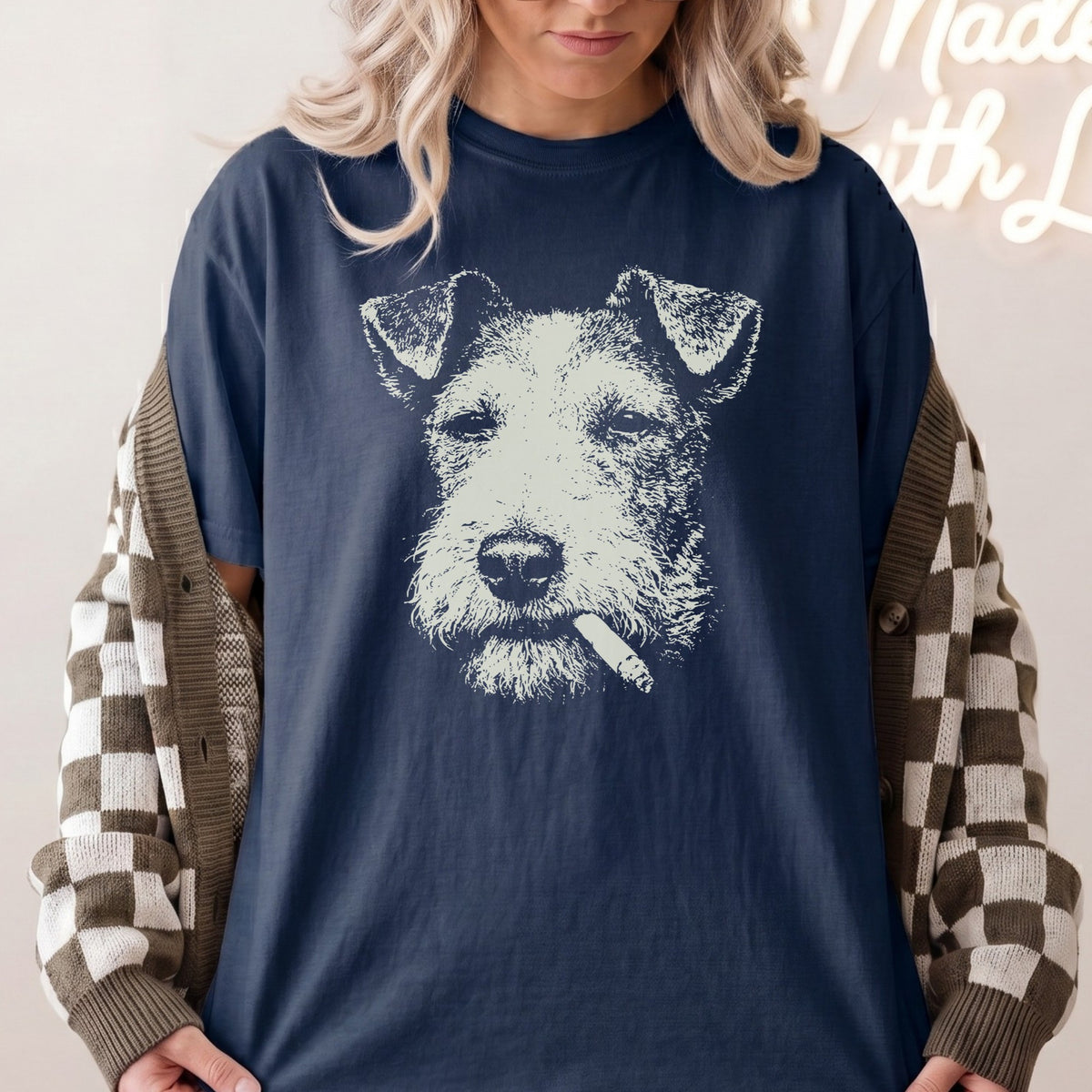 Wire Fox Terrier Smoking t-shirt
