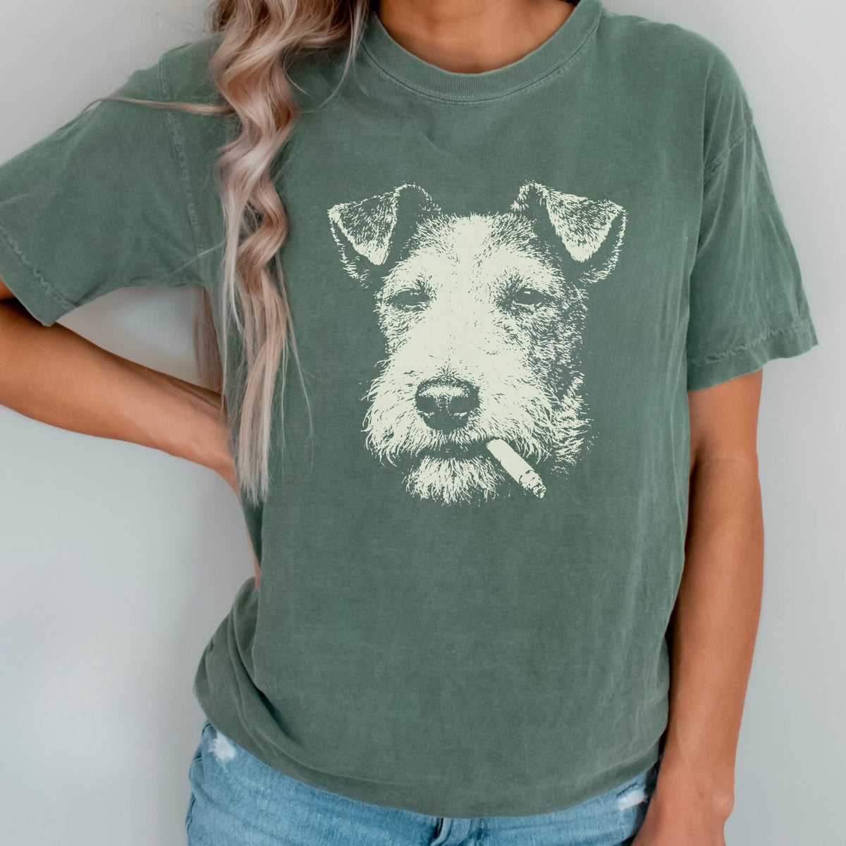 Wire Fox Terrier Smoking t-shirt